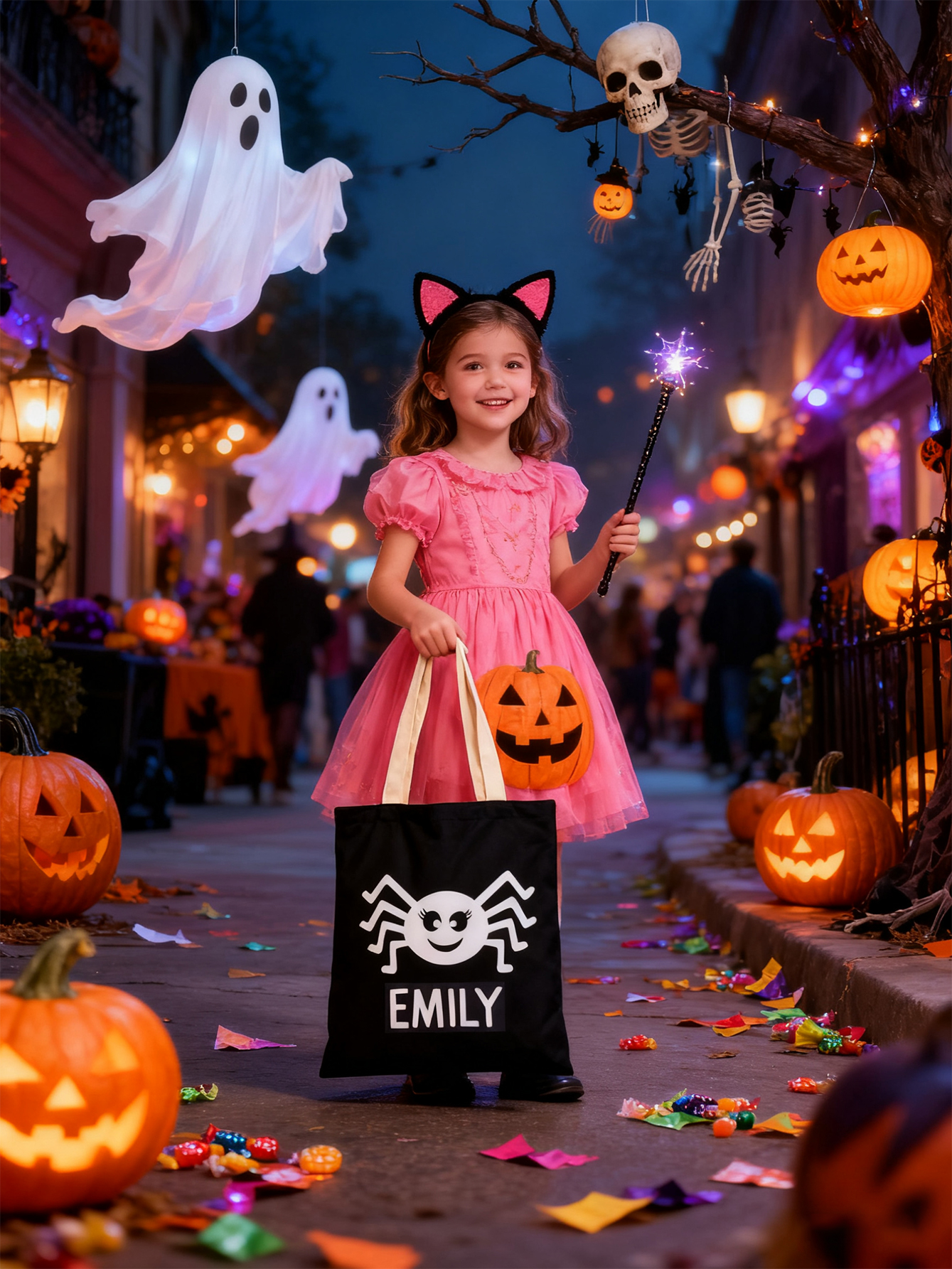 Personalized Halloween Cute Spider Candy Bag